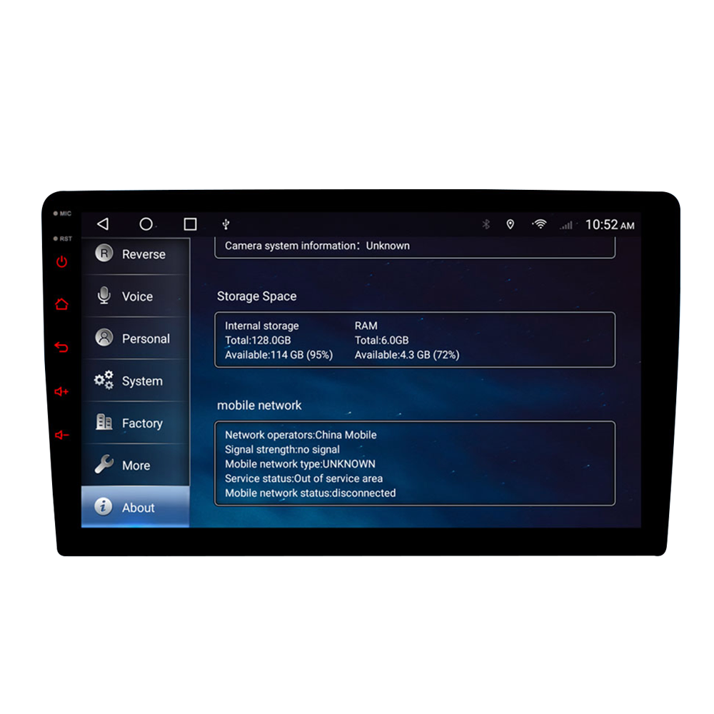 RADIO ANDROID 10.1" 8GB RAM 128 ALMACENAMIENTO INTERNO