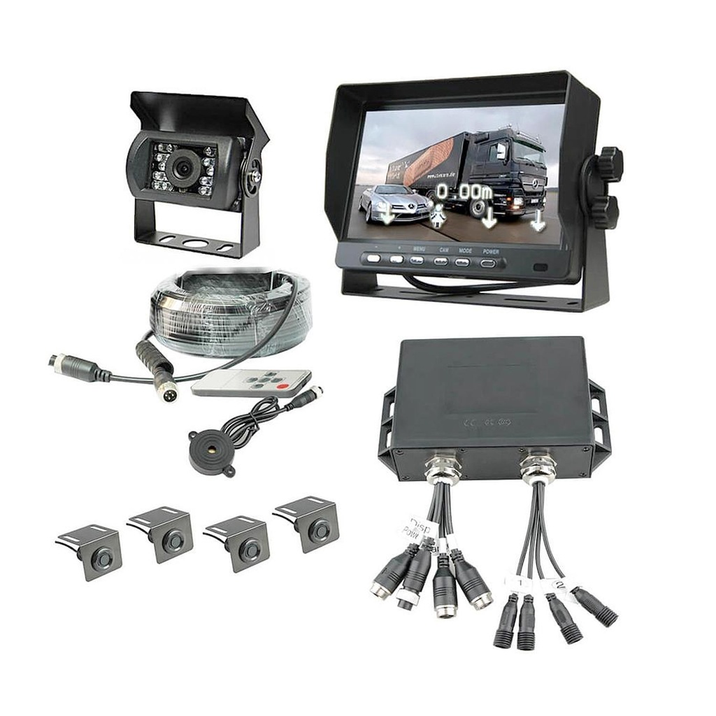 KIT DE SENSORES + CAMARA Y MONITOR, "VEHICULOS PESADOS "