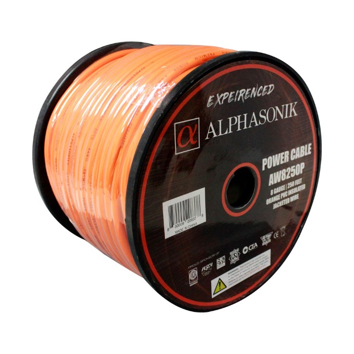 Cable para bocina calibre 8" 250 FT Anaranjado