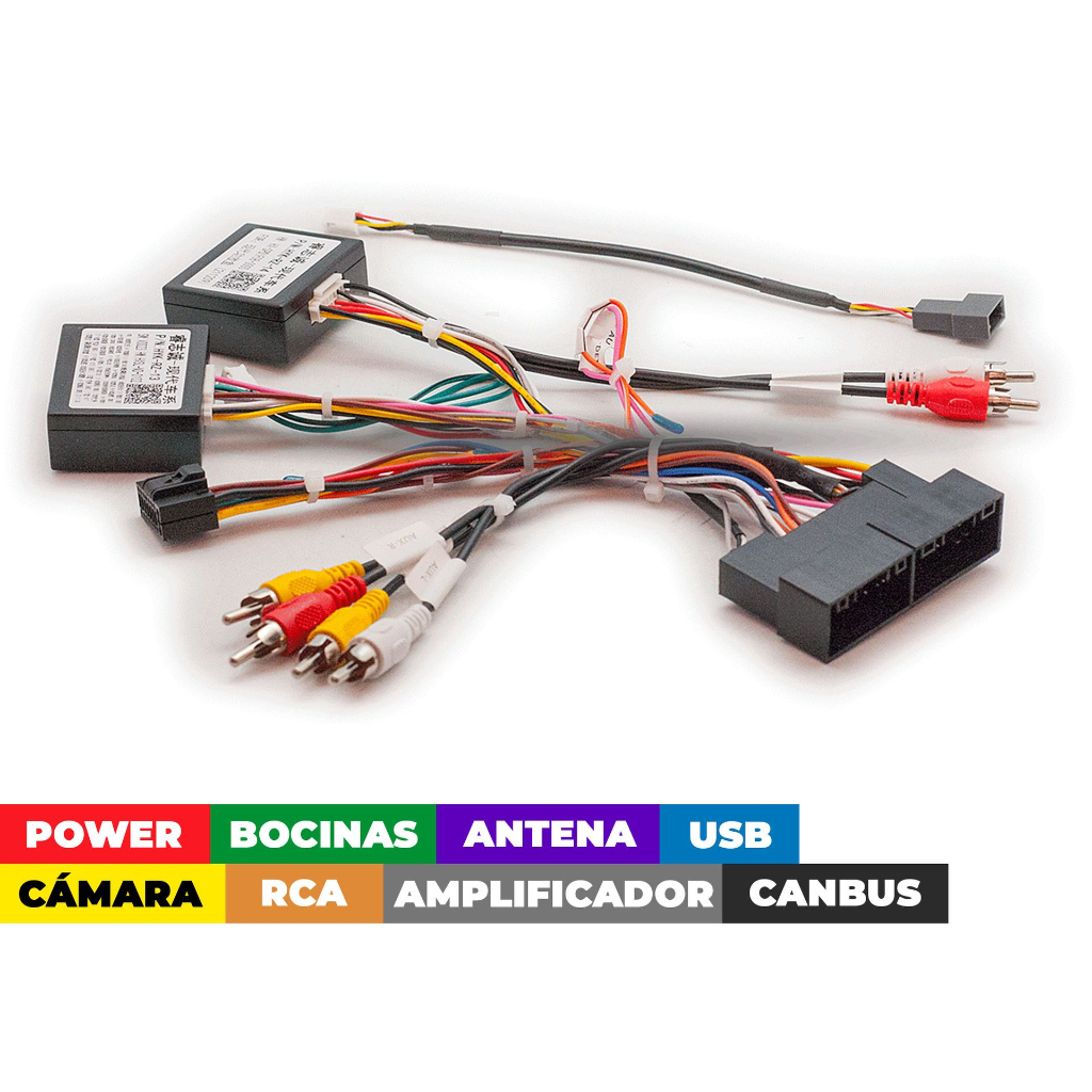 Arnes para radio Hyundai 2009+/ Kia 2010+/ Power+speakers+antenna+camera 16pin+usb+rca+amplifier+canbus RZ-HYK13 y RZ-HYK14