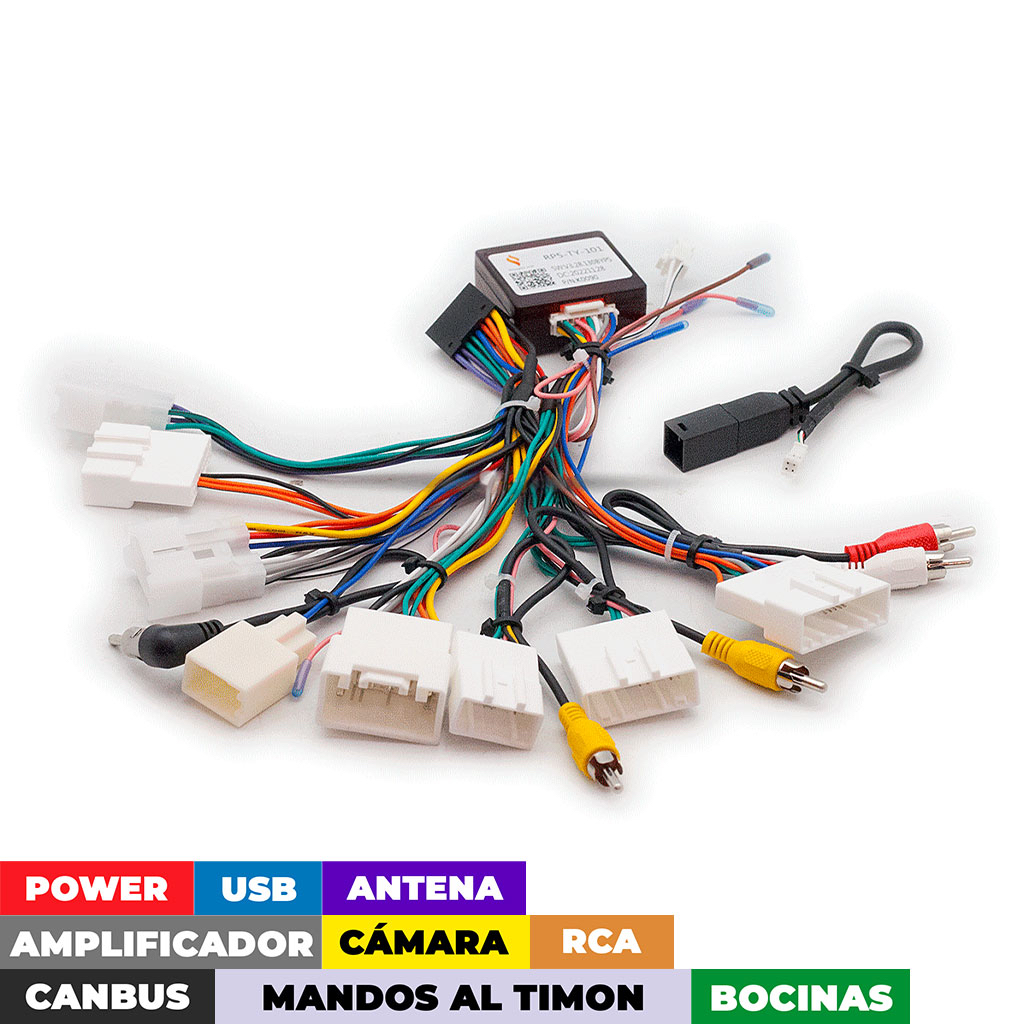 Arnes para radio Toyota 2012+/ Power+speakers+antenna+ wheel+rca+camera+usb+ amp+canbus RP5-TY-101