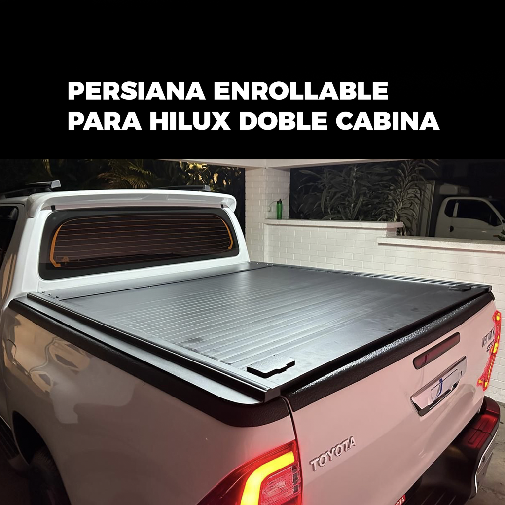 PERSIANA ENROLLABLE DE ALUMINIO PARA DOBLE CABINA TOYOTA HILUX 2020+
