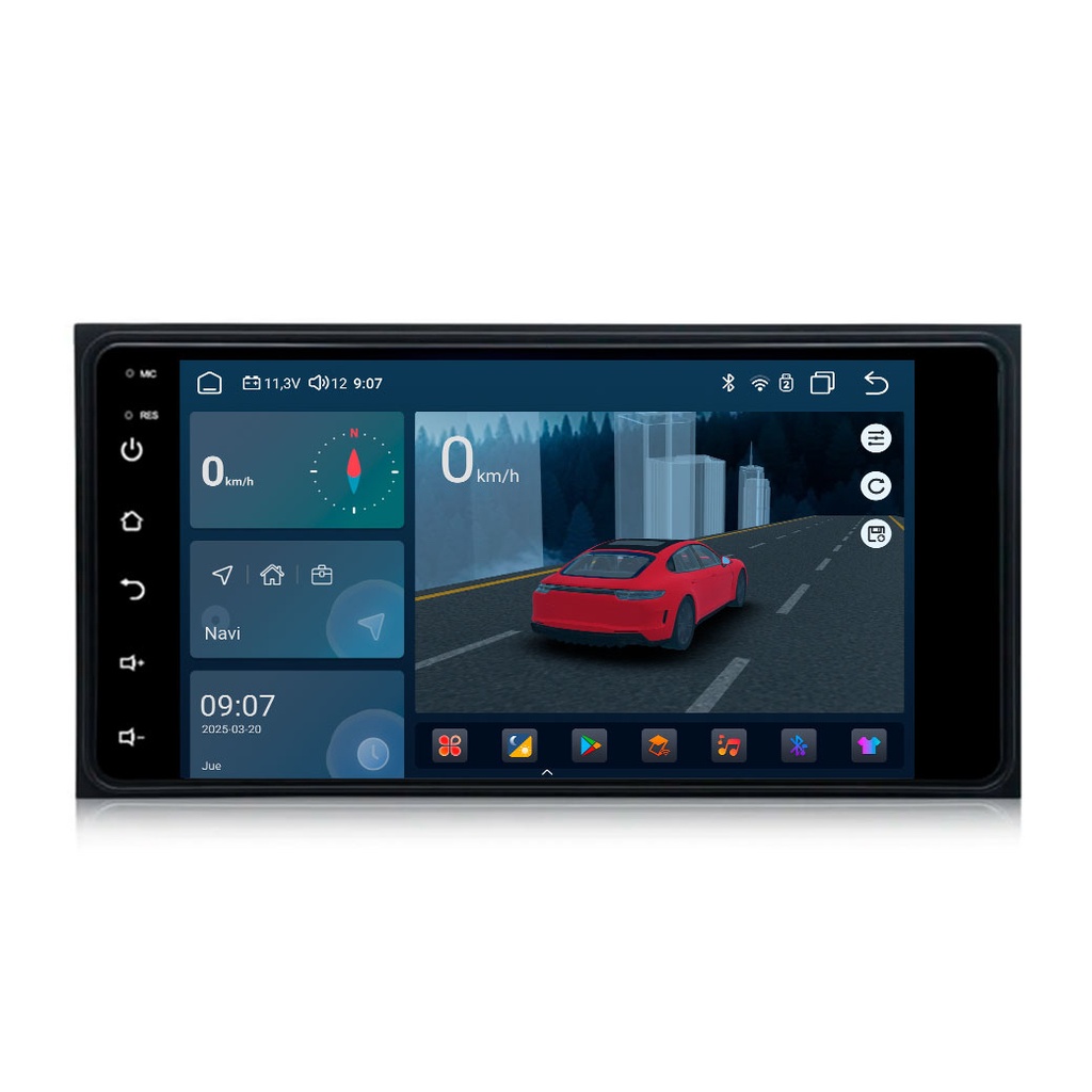 PANTALLA TOYOTA ANDROID 7" QUALCOMM 4GB RAM 64GB / 4G/ AHD/DSP/CP/IPS