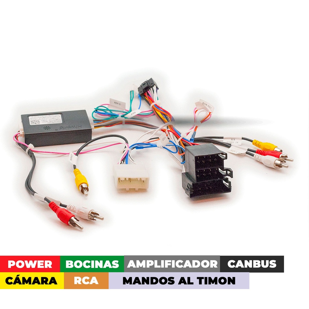 ARNES PARA RADIO HYUNDAI/KIA 2006-2015/ MINI-ISO/ POWER+ SPEAKERS+ CAMARA+ WHEEL+ 2RCA+ AMPLIFICADOR + CANBUS
