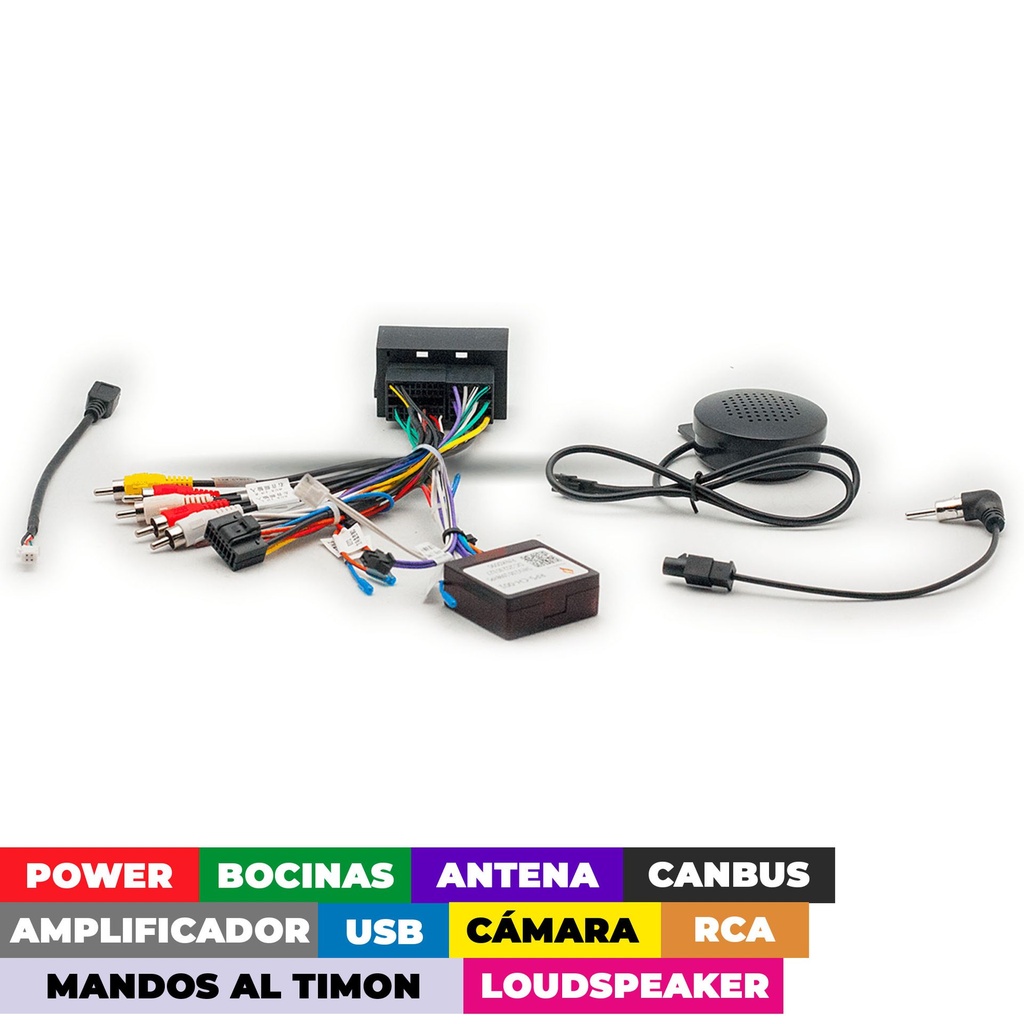 ARNES PARA RADIO JEEP RENEGATE 2016-2023; COMPASS 2017-2022/ POWER+ SPEAKERS+ ANTENA+ WHEEL+ CAMARA+ RCA+ USB+ LOUNDSPEAKER+ CANBUS