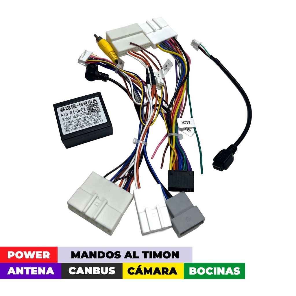 ARNES PARA NISSAN CON CANBUS RZ-DF02 / NP300 / XTRAIL / QASHQAI / VERSA / KICKS / JUKE / 2015 Up