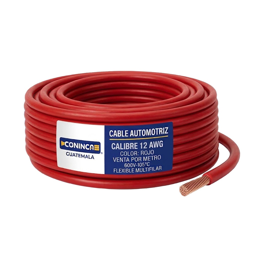 CABLE AUTOMOTRIZ CALIBRE 12 ROJO (METRO)