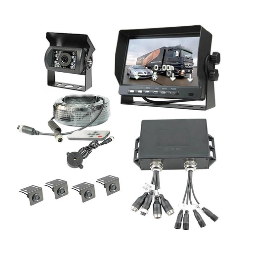 [T-R4-B] KIT DE SENSORES + CAMARA Y MONITOR, "VEHICULOS PESADOS "