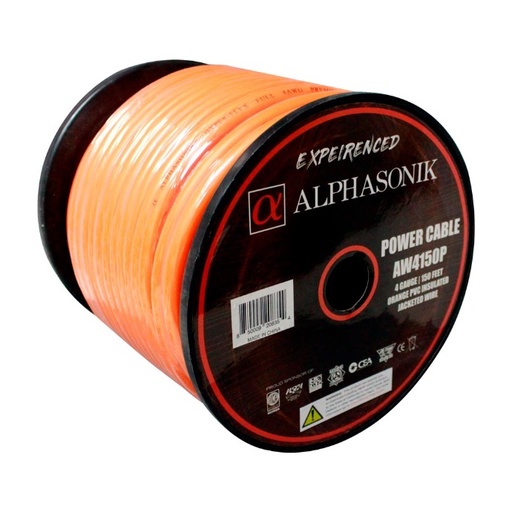 [AW4150P] Cable para bocina calibre 4" 150 FT Anaranjado