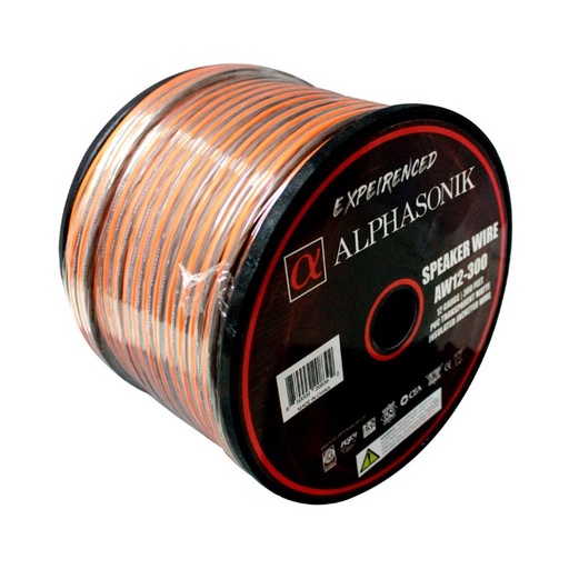 [AW12-300] Cable para bocina calibre 12" 300FT Rollo (PRECIO POR METRO)