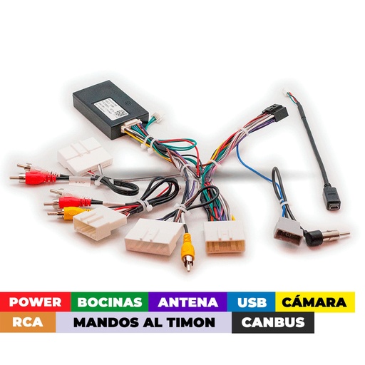 [16-121] ARNES PARA RADIO NISSAN 2019+ (Select models)/ power+speakers+ antenna+ camera 360+ wheel + usb +rca+ canbus