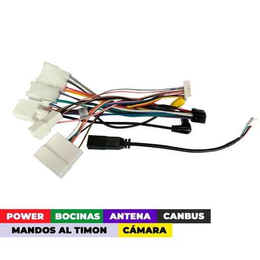 [16-257] ARNES PARA RADIO TOYOTA YARIS CROSS, SIENA 2023+/ Power + speakers+ antenna + wheel+ Usb + camera+ canbus
