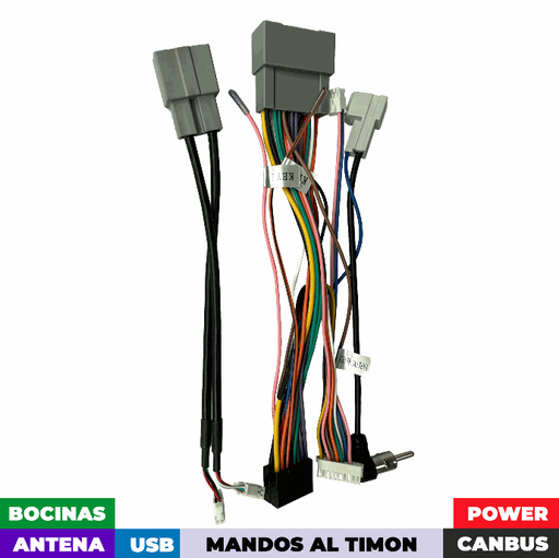 [16-268] Arnes para radio Honda Fit 2020+ Jazz 2014+; Freed 2016 + power+ speakers + antena+ usb+ wheel+ canbus