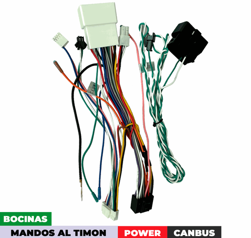 [16-288] Arnes para radio Mitsubishi Triton, Xpander 2023+ Asia / Power+ speakers+ wheel+ canbus