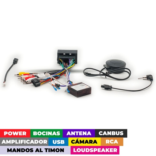 [16-219] ARNES PARA RADIO JEEP RENEGATE 2016-2023; COMPASS 2017-2022/ POWER+ SPEAKERS+ ANTENA+ WHEEL+ CAMARA+ RCA+ USB+ LOUNDSPEAKER+ CANBUS